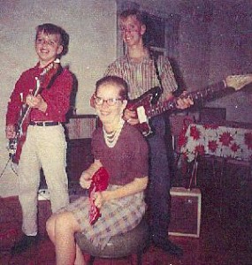 Tommy with his third guitar, his aunt  Judy and a guitarist friend, Jimmy Bartlett.